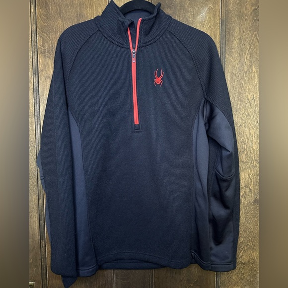 Spyder men’s outbound 1/4 zip pullover. Fleece inside. Black. M. EUC - Picture 1 of 5